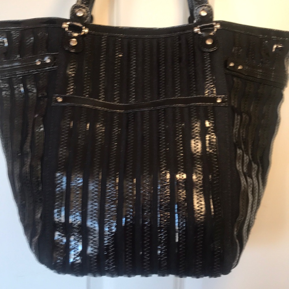 Liz Claiborne Bucket Tote Bag with Leather Trim